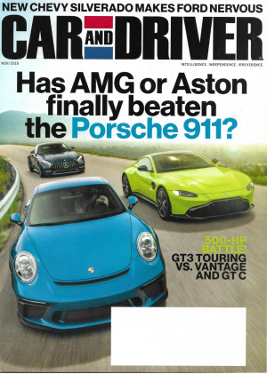 CAR & DRIVER 2018 NOV - GT3 TOURING vs VANTAGE & GT C, SILVERADO, ALTIMA,BMW M2